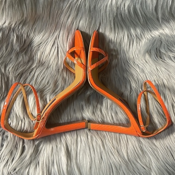 Ralph Lauren Purple Label Ardelisa Ayers Snakeskin Sandal Bright Orange EU 39.5 - Picture 8 of 16